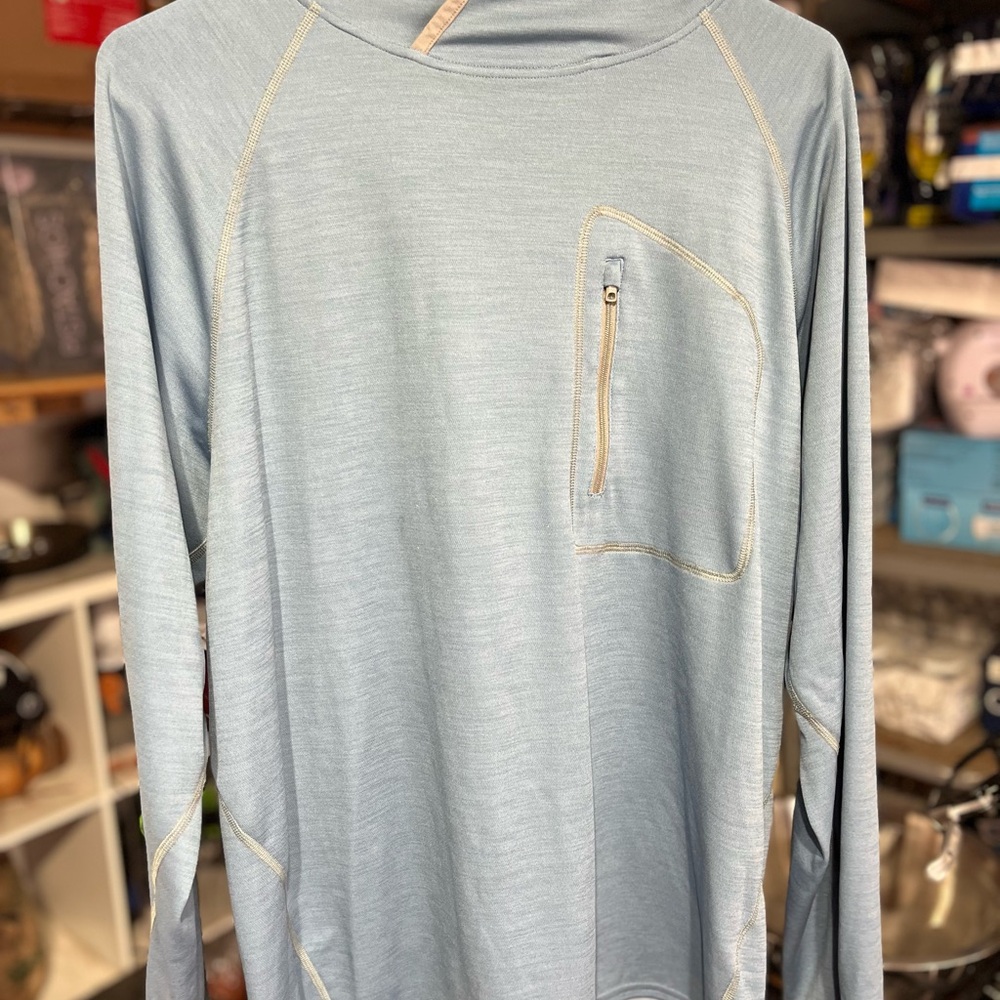 Light Blue Long Sleeve Patagonia with Pocket/Hood